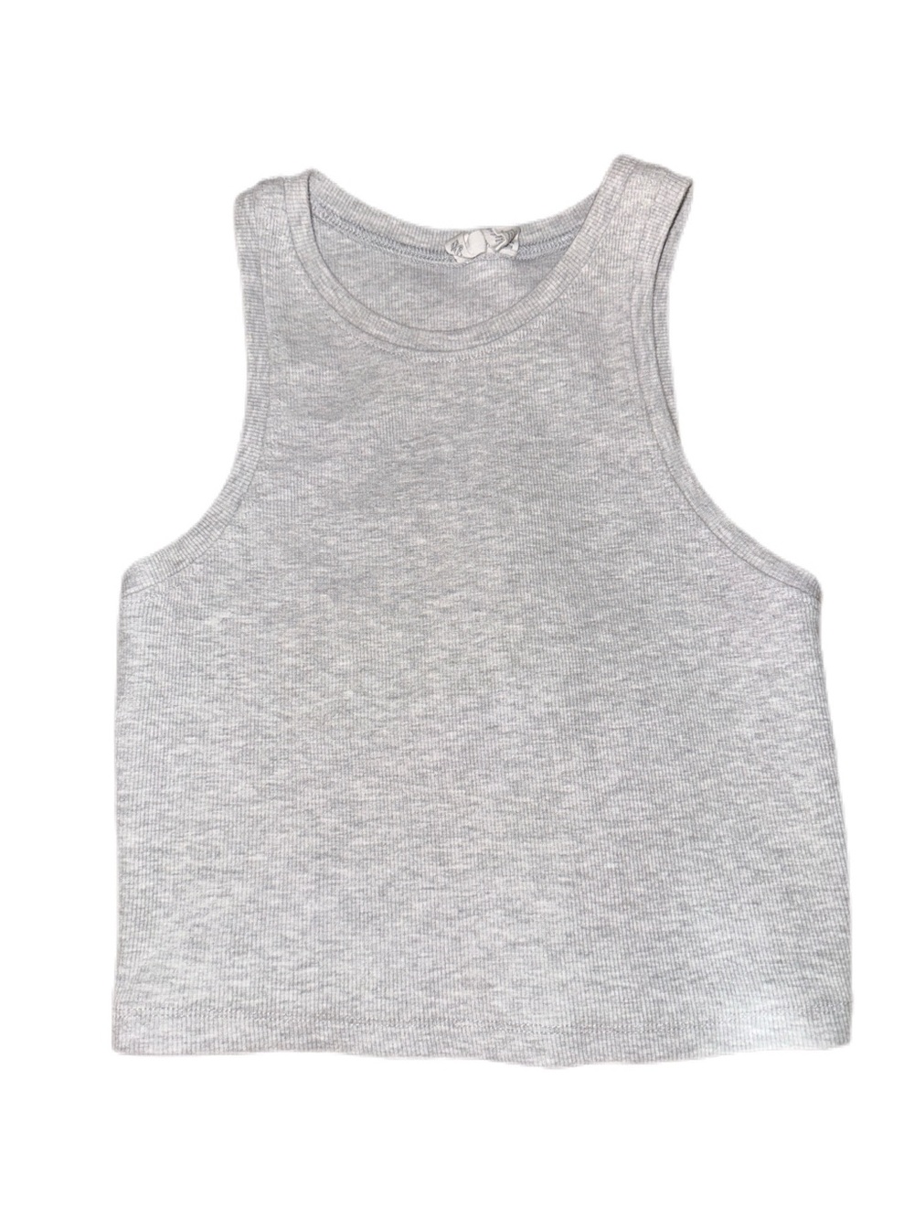 Tilly's Light Gray Ribbed Crop Tank Top